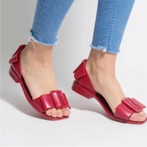 Melissa Aurora jelly sandal in dark red